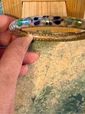 Vintage nude floral Cloisonné enamel Bracelet
